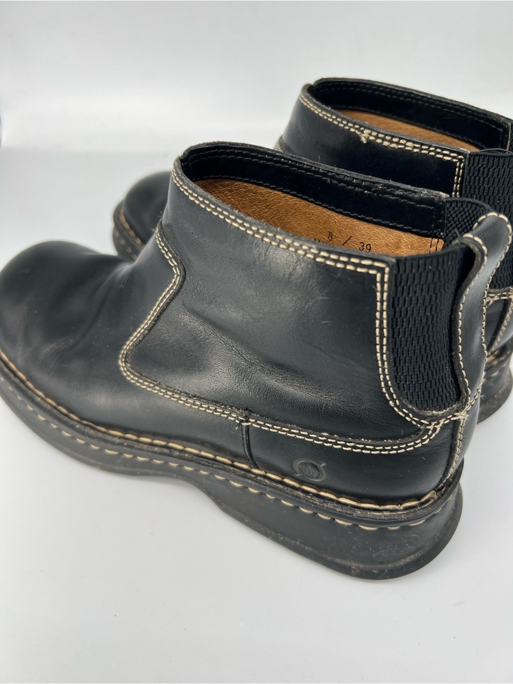 Born women’s black leather ankle moto combat boots - Picture 3 of 5